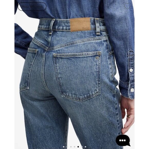 Madewell $148 Relaxed Bootcut Jeans High Rise Full Length Concho Wash Size P29 - Picture 6 of 16
